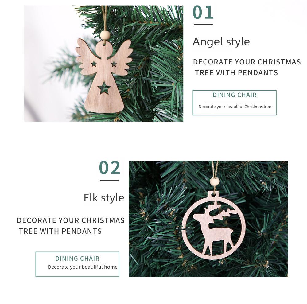 Wooden Christmas Elegant Ornaments Set With Intricate Hollow Designs For Festive Decor