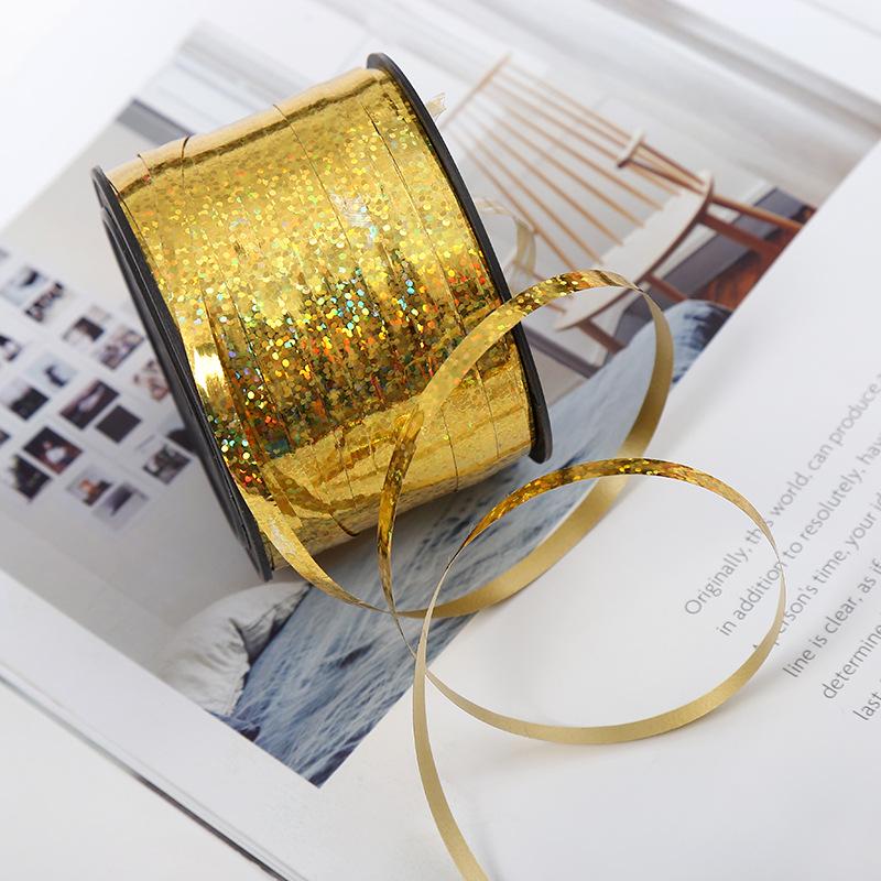 100-Yard Multicolor Laser Ribbon for Balloon Tying and Gift Wrapping