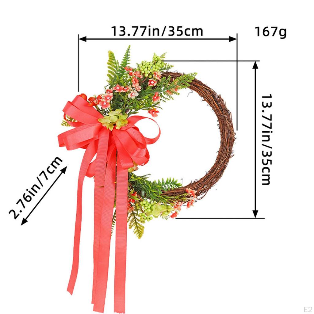 Spring Artificial Wreath Simulation Wreaths Hanging Decorative Garland Harvest for