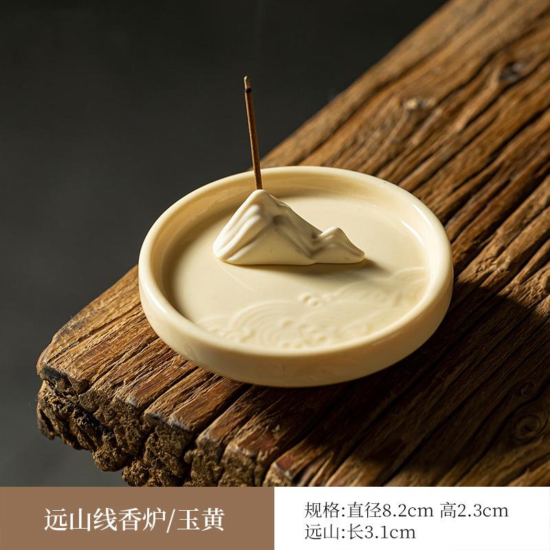 Ceramic Koi Line Incense Burner Insert Agarwood Sandalwood Base Zen Censer Holder Tea Table Indoor Decoration Ornament Gifts