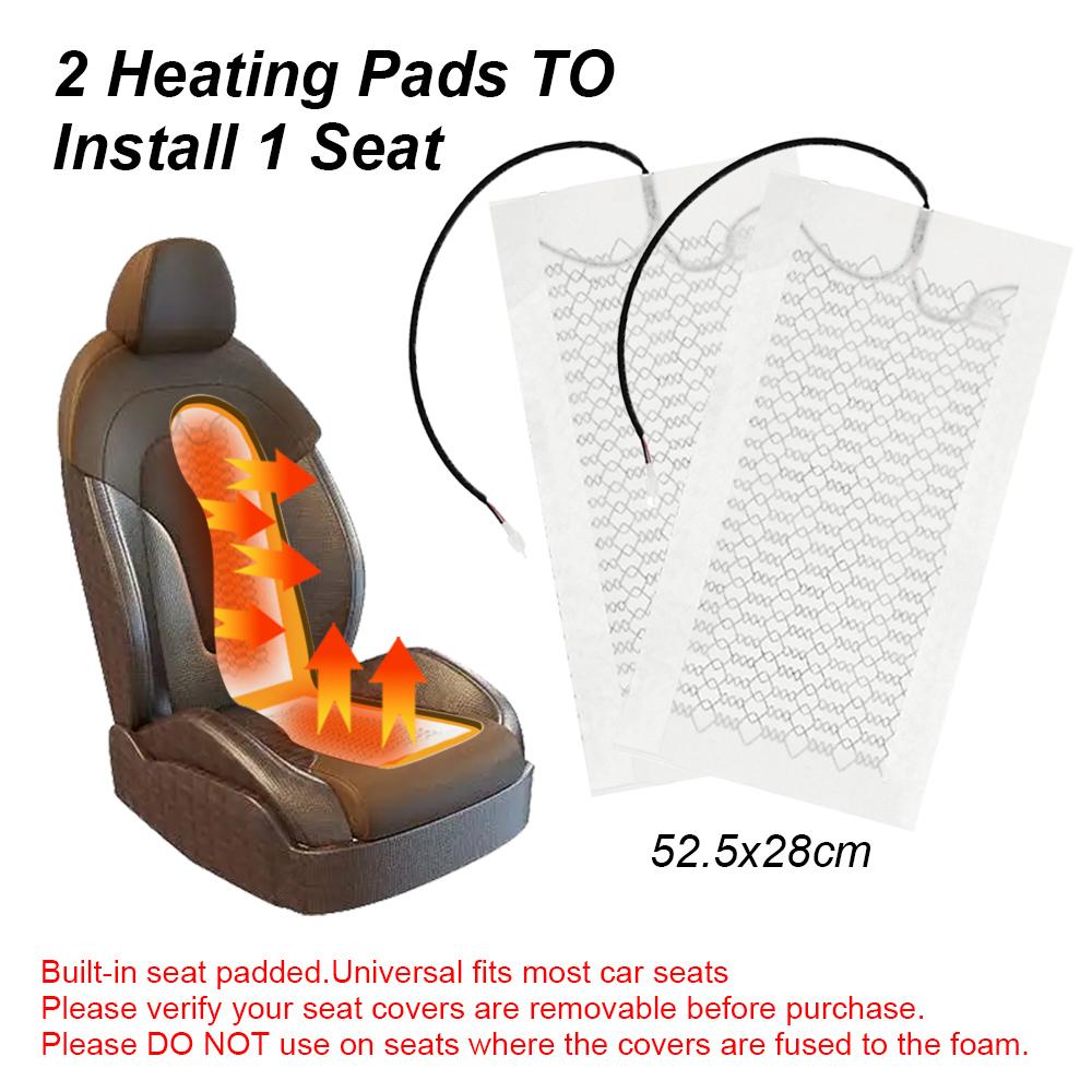 Universal Built In Car Seat Heater Kit Suitable For 2 Seats 12v Carbon Fiber Heating Pad 5 Level Control Switch System For Toyot