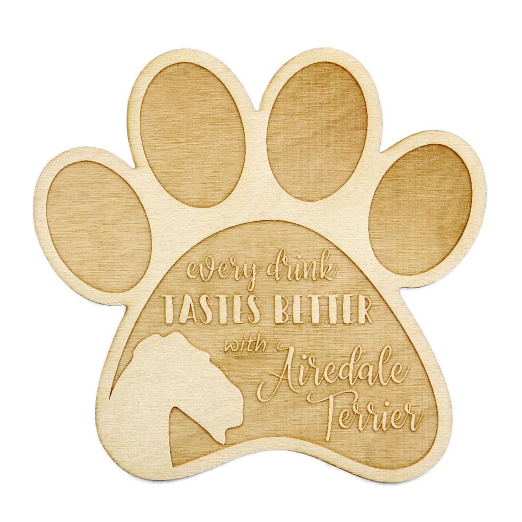 Airedale Terrier, Bingley Terrier - Tassenuntersetzer, gravierter Untersetzer mit Hund, Geschenk für Hundeliebhaber von der Marke Art-Dog