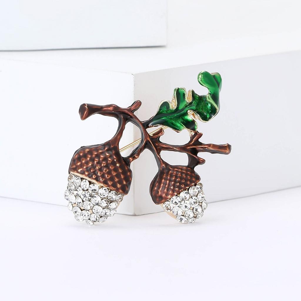 Alloy Water Droplet Hazelnut Brooch