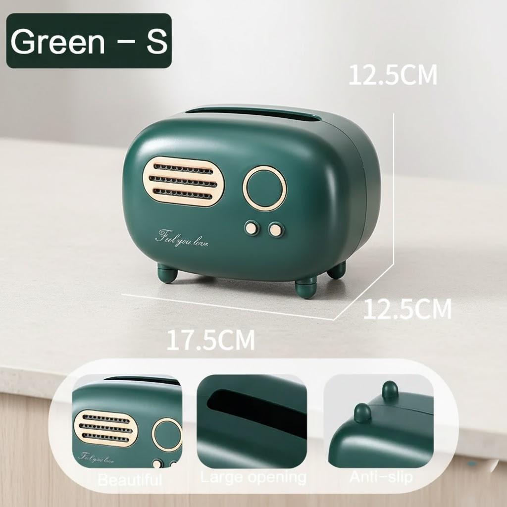 

Retro Radio Tissue Box Cover Creative Storage for Kitchen Bathroom Vanity Bedroom Dresser 115g