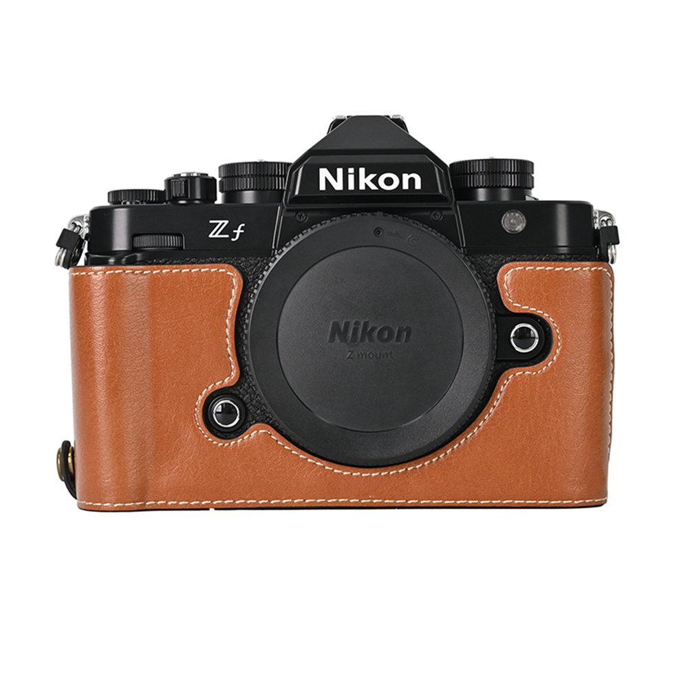 Skórzany Półetui na Aparat For Nikon Zf ZF Otwór na Baterię Dolna Pokrywa