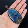 Tree Of Life Labradorite Pendant, Handmade Gemstone 999 Copper Wire Wrap Pendant Antique Jewelry, For Gift Silver Jewelry
