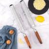 2pcs Stainless Steel Cheese Grater , Lemon Zester with Wooden Handle , Versatile Kitchen Tool for Vegetables, Fruits, Ginger, Chocolate