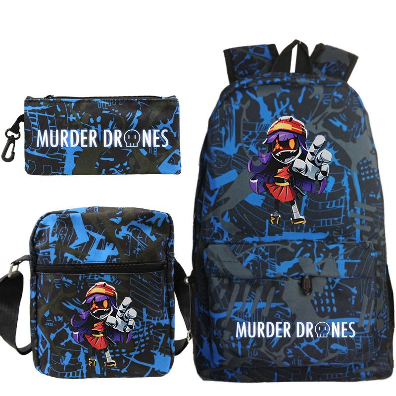 Murder Anime Peripheral Printed Children's School Bag Set Cross-border Leisure Student Backpack Three-piece Set