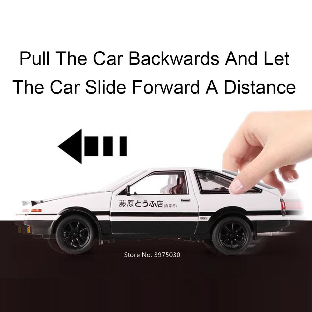 1:20 Toyota Ae86 Models Cars Alloy Toys Wheel Steering Vehicles With Light Music Pull Back Miniature Car For Child Adult Gifts