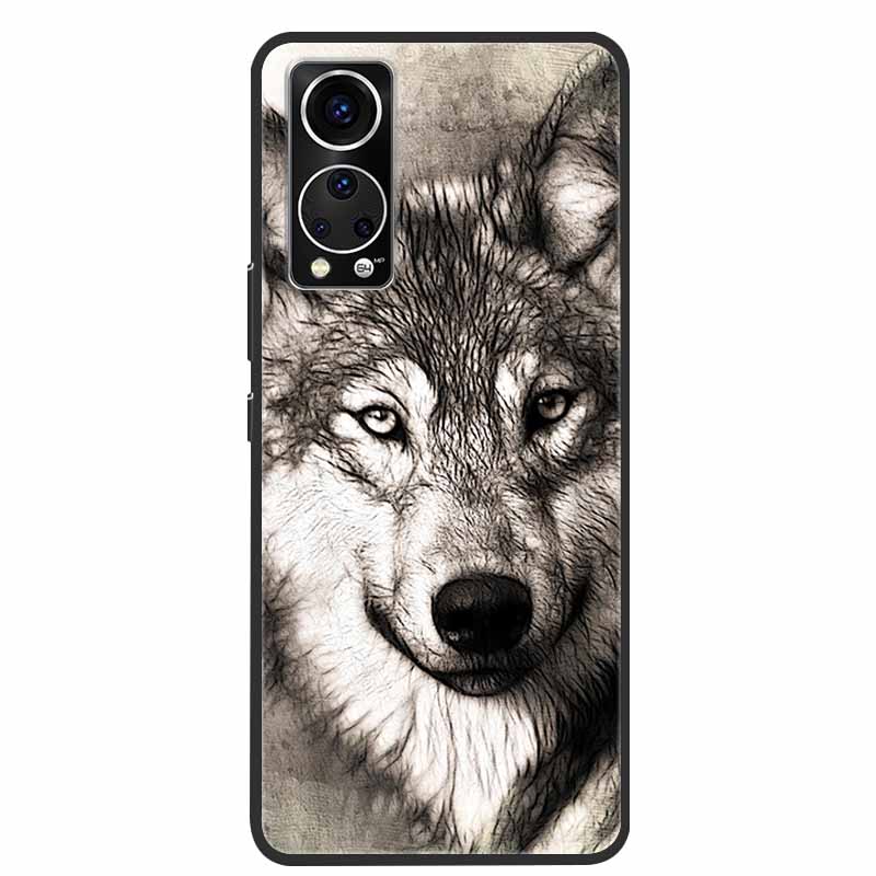 Für ZTE Axon 30 Handyhülle Cover Cooler Wolf Löwe Tiger Schwarzes Silikon Weiche Hülle Für ZTE Axon 30 Rückabdeckung Hülle Axon30 5G Hülle