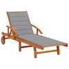 Day and Night - Day and Night Garden Lounger with Solid Acacia Wood Cushion
