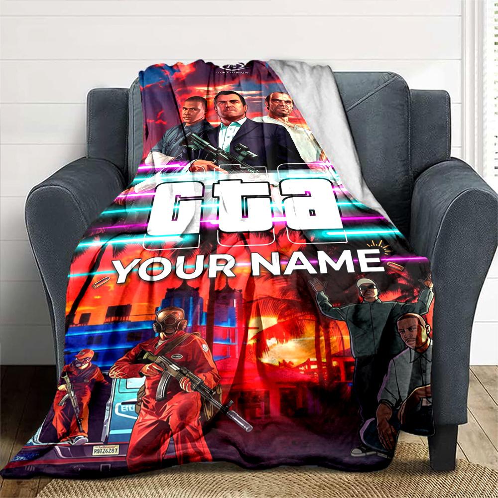 Gta Personalized Name Blanket Gift Personalized Blanket Comfortable Throw For Couch Home Decor Bed Sofa for All Occasions