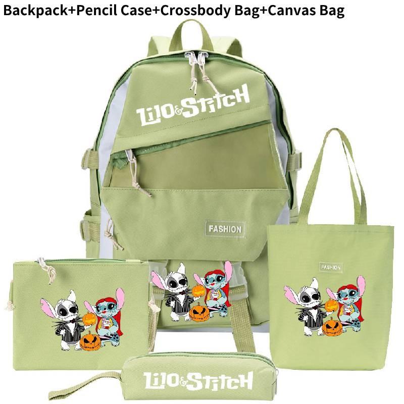 Stylish And Versatile Stitch Backpack Set With Four Unique Pieces For Students