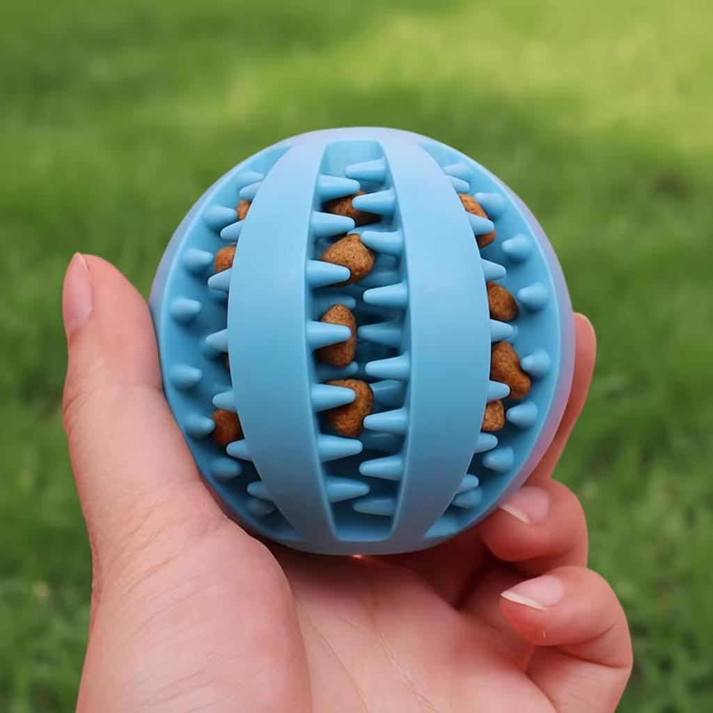 NCI PET Eco-Friendly Natural Rubber Dog Cat Chew Ball-Durable Teeth Cleaning Toy for Aggressive Chewers Exercise Boredom Buster