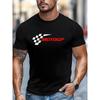 Europäische Größe Herren Outdoor Freizeit Sport T-Shirt, Kurzarm T-Shirt für Herren mit Logo-Print, Racing Freizeitkleidung