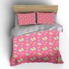 Pink background with yellow butterflies Print Bedding Set 1 Duvet Cover 2 Pillowcases for Adult Children Luxury Gift Full Size