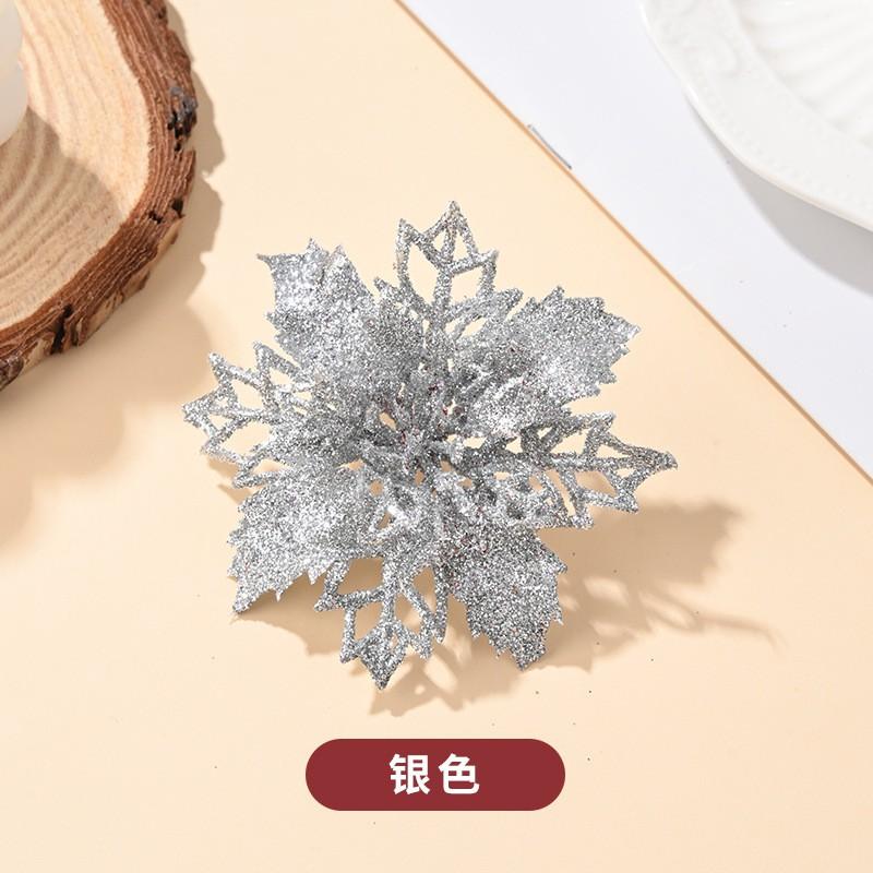 Plastic Christmas Flower Decorations Tree Ornamentation Festive Holiday Party Home Xmas Decoration Supplies