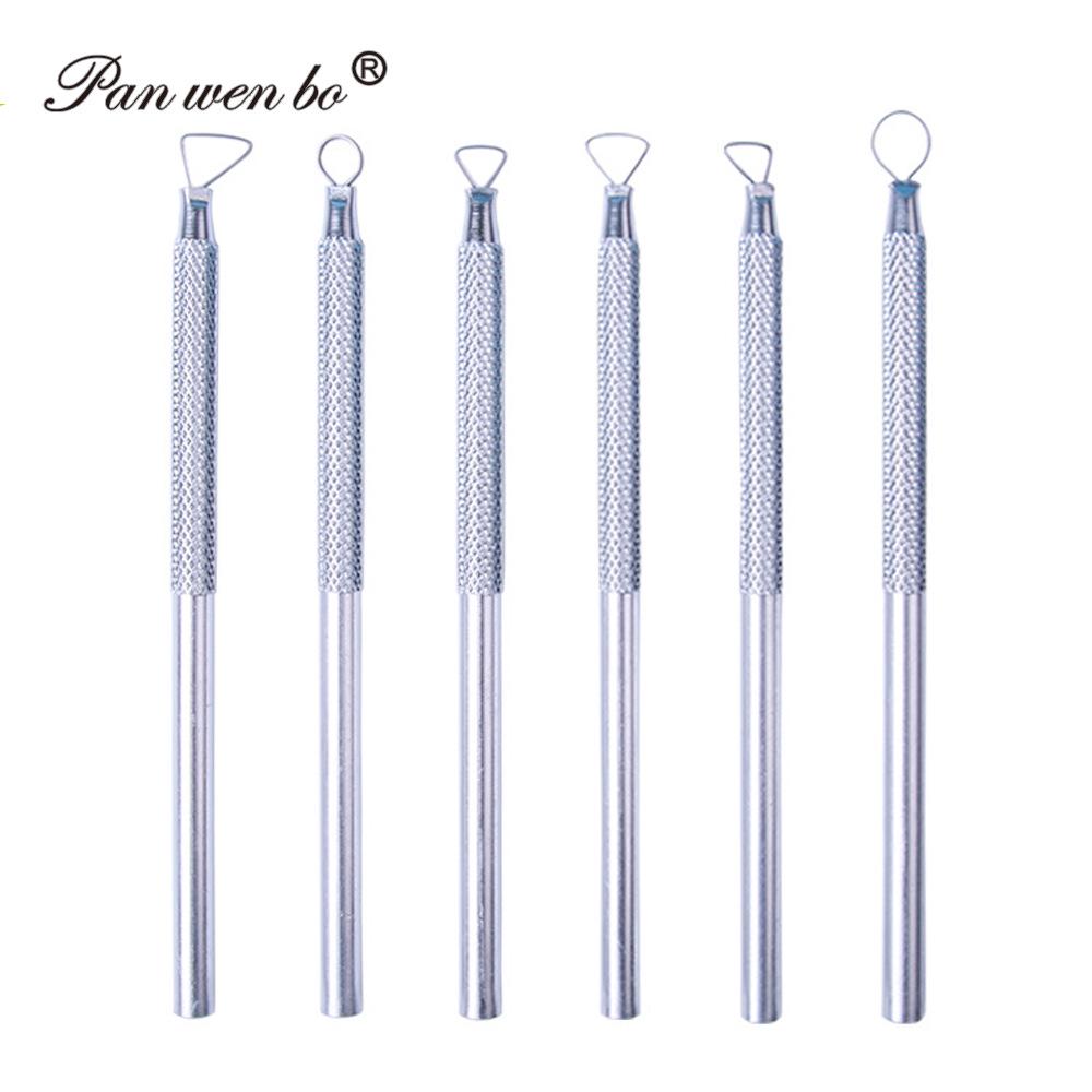 6-Piece Ceramic and Aluminum Clay Sculpture Tool Set: Trimming Rod, Modeling Knife, and Fine Carving Scraper