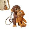Portachiavi Scimmia Carina Punch 2D Simulazione Animale Portachiavi, Ciondolo per Borsa Zaino, Auto, Regalo