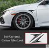 New Universal Engine Side Fender Wing Emble Badge Bonnet Sticker Carbon Fiber Color