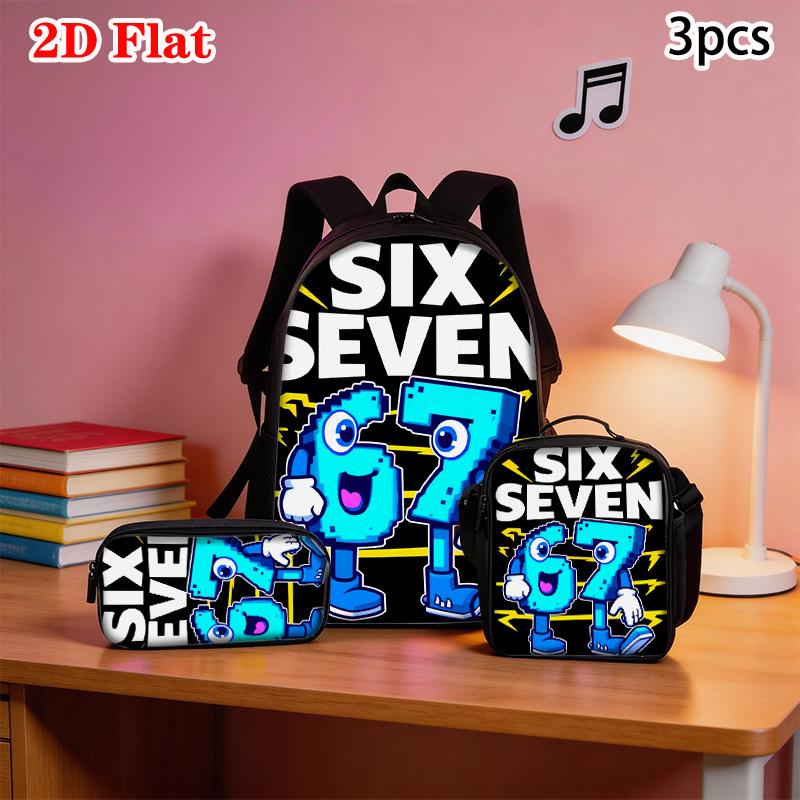 Ensemble de 3 sacs à dos imprimé Flamme de Football Léger Spacieux Sac Fourre-tout pour Voyage Scolaire avec Sangle Sac à Crayons - Cadeau Quotidien Fabriqué avec Souci du Détail