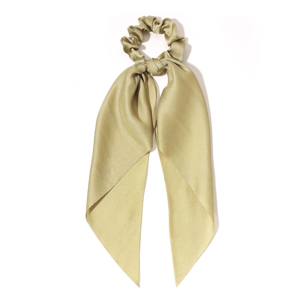 Spring Satin Knot Triangle Scarf: Solid Color Hair Accessory for Women & Girls
