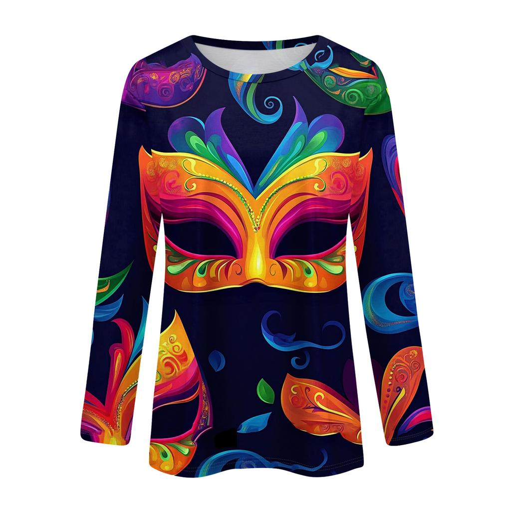 Damen Locker Bequem Lässig Mode Rundhals Weihnachts-Print Langarm Kapuzenpullover