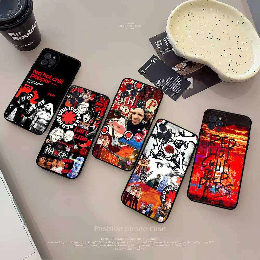 Red Hot Chili P-Peppers Band For Iphone 17 16 15 11 13 14 Pro Max Plus 12 Mini Black Shell Cover Phone Case