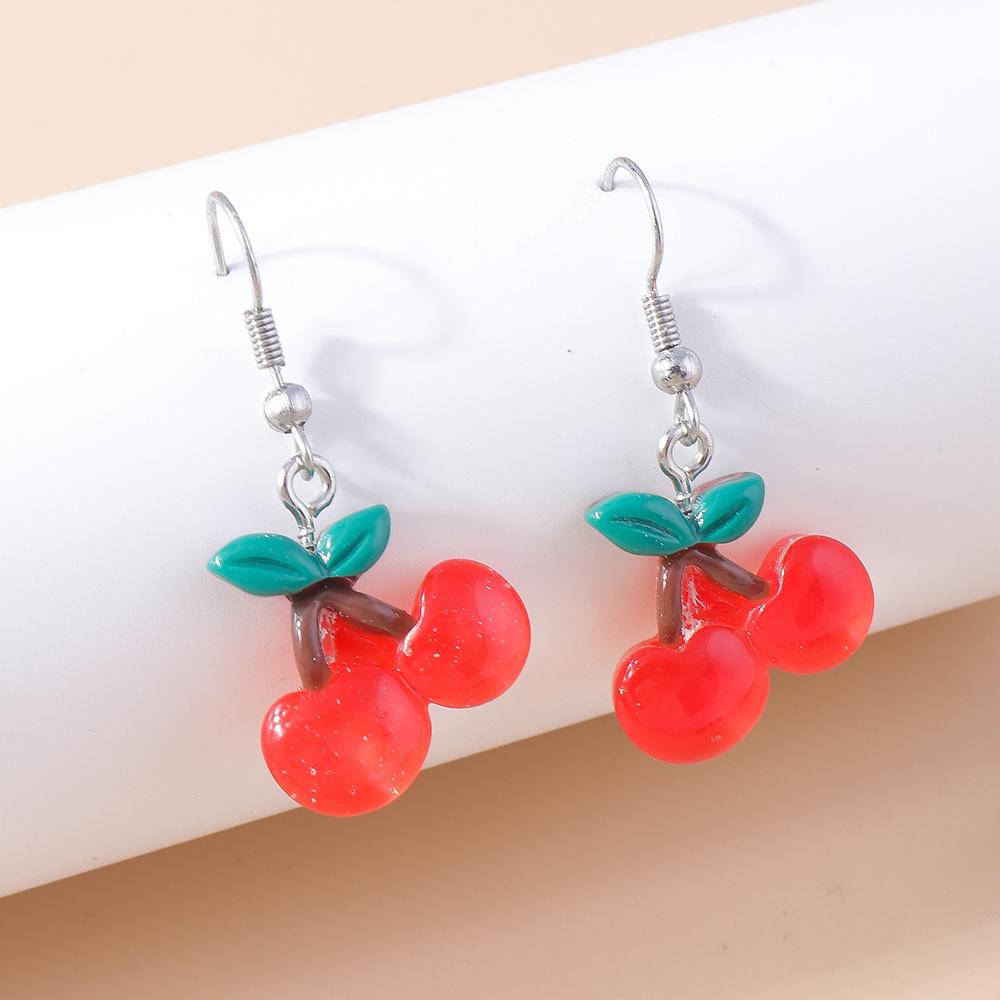 Fashion Resin Simulation Fruits Earrings for Women Pineapple Strawberry Apple Banana Cherry Drop Earrings Girls Jewelry Gifts