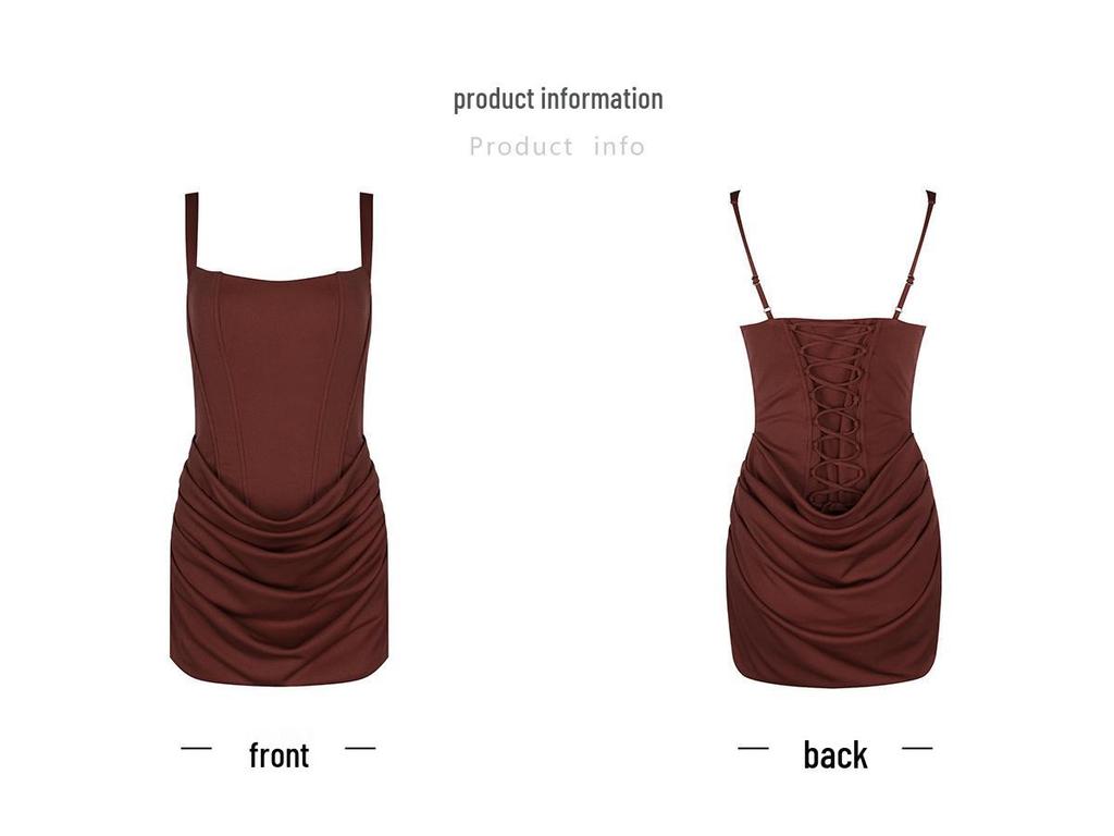 Women's European & American Sexy Fishbone Slim Fit Backless Spaghetti Strap Dress - Hot Girl & Mature Style