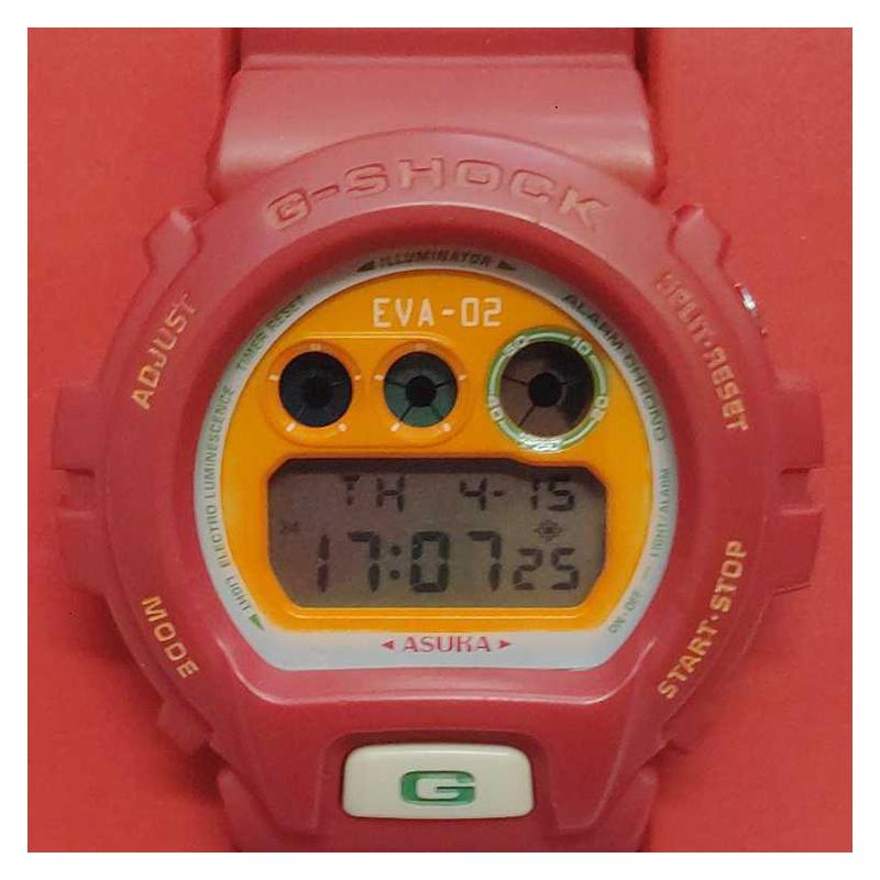 Casio G-SQUAD Series Evangelion Asuka Limited Edition Quartz Movement Resin Strap Japanese and Korean Watch Men's Watch Orange Dial DW-6900FSEVA-02