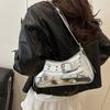 Pu Leather Y2k Underarm Bag Elegant Spicy Girls Handbag Trendy Belt Buckle Shoulder Bag  Club