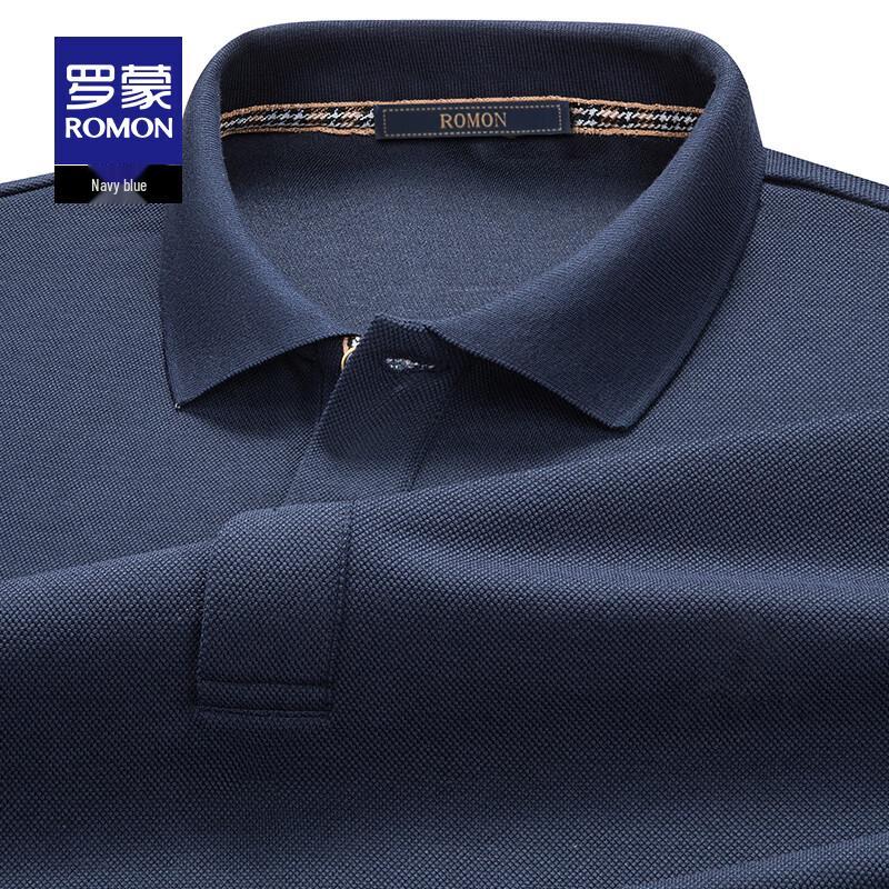 Romon Men s Business Casual Long Sleeve Polo Shirt 190