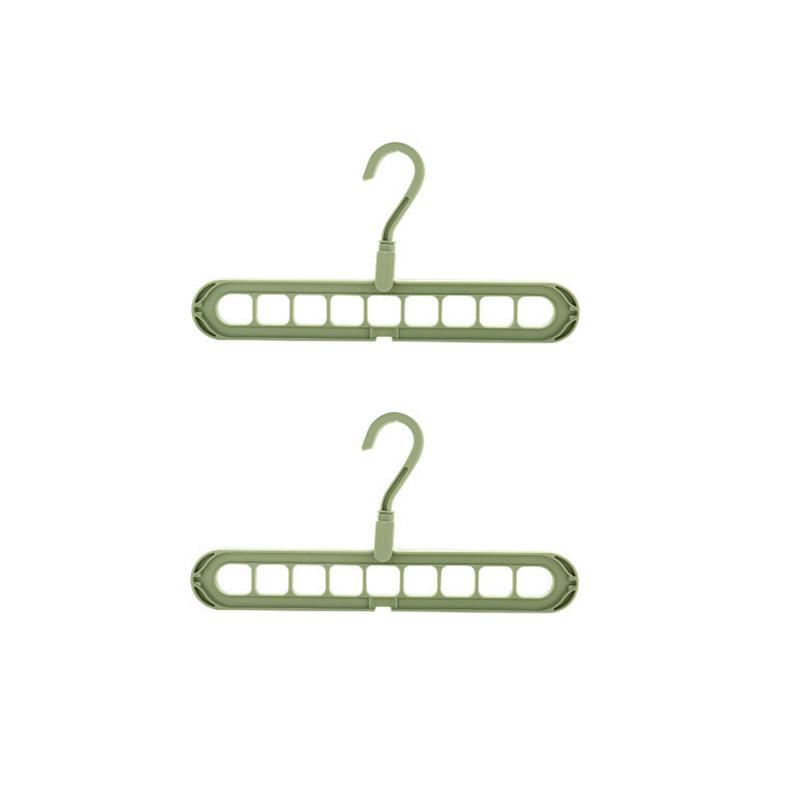 

2 шт. Многофункциональная вешалка для одежды с девятью отверстиями, бытовая вешалка для одежды, складная поворотная вешалка для одежды, место для хранения в спальне зелёный