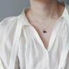 316L Stainless Steel Cherry Necklace Natural Stone Beads Pendant Chain Necklace Women's Fashion Wedding Jewelry Birthday Gift