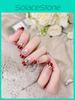 Shimmery Cat Eye Champagne French Manicure Press On Nails For Women