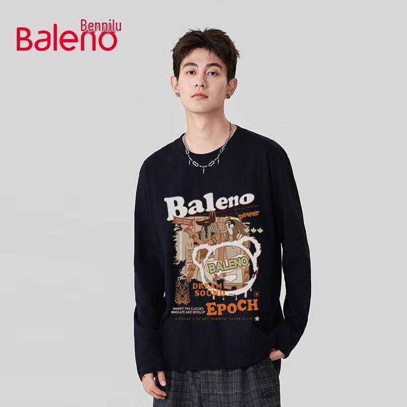 Baleno Men s American High Street Heavyweight Cotton Long Sleeve T-Shirt XL