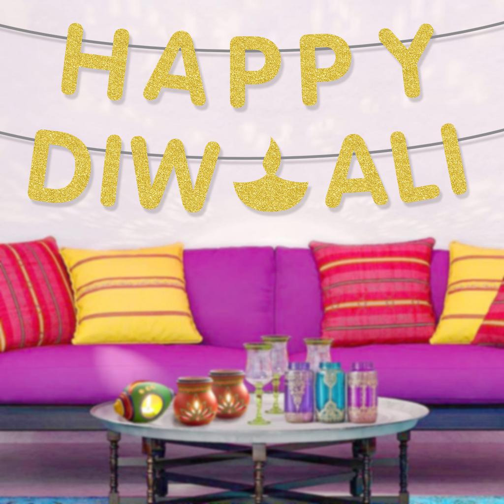 Indian Diwali Party Party Decoration Banner Happy Diwali Alphabet Flag