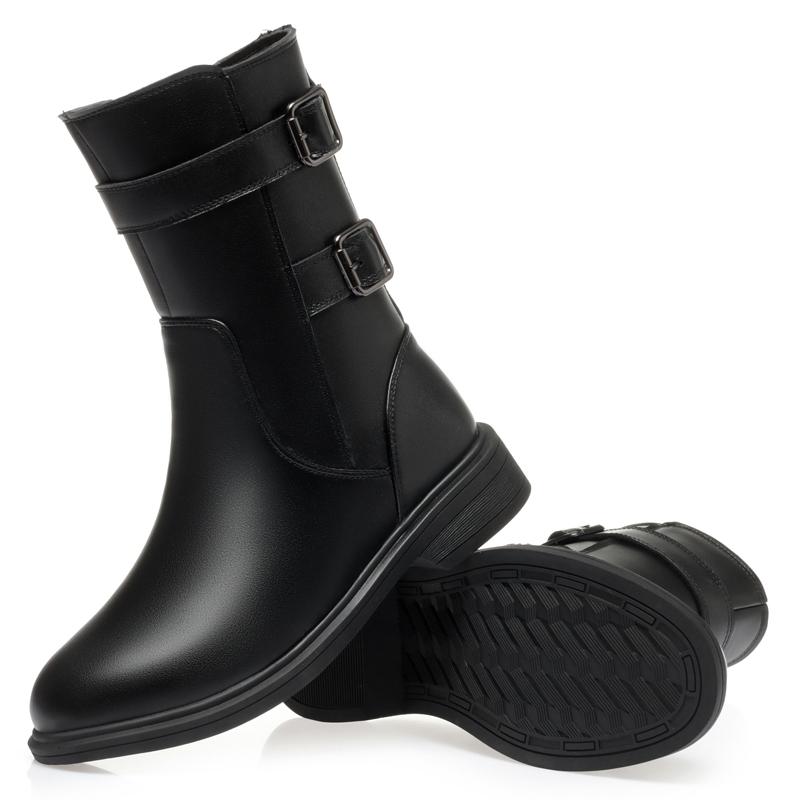 Fashion AIYUQI Women Ankle Boots Genuine Leather Large Size 41 42 43 Women Snow Boots Antiskid Thickened Wool Warm Winter Boots Women
