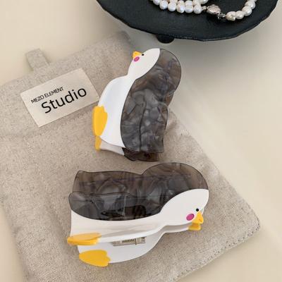 1 Stück Neue trendige Tierhaarspange, niedliche und süße Pinguin-Klammer, Haiklammer, gewölbtes Haar, Pferdeschwanzspange, Haarschmuck