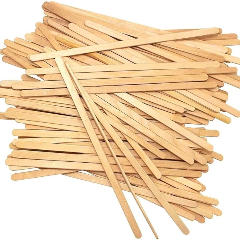 Coffee Stirrers Disposable Wooden Coffee Stir Sticks - Round-End Birchwood 5.5 Inches Large Wooden Stir Sticks - Pack of 500 Wood Stir Sticks, Coffee