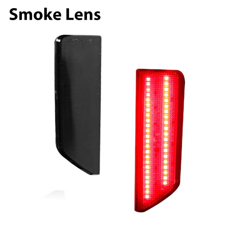 Smoked / Red Lens Red LED Rear Bumper Reflector Lights For 2016 2017 GMC Terrain Tail Brake Lights Rear Fog Lights Smoked Lens