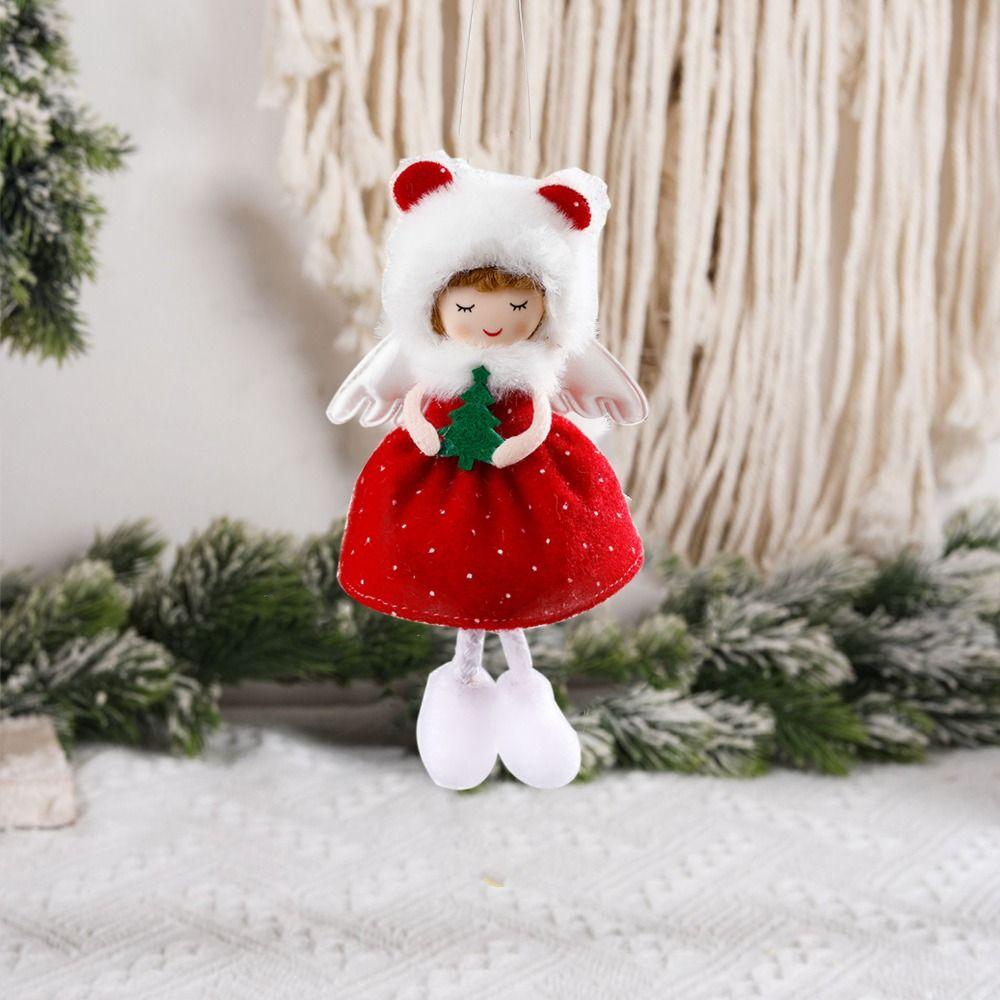 

Decorative Red Green Christmas Elf Doll Plush Christmas Angel Plush Doll Festival
