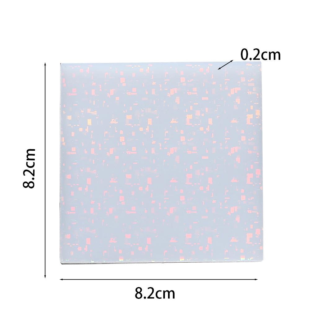 Holographic Laser Silicone Film Geometric Shape Light and Shadow Transfer Patch for DIY Coaster Tray Epoxy Resin Mold Decoration
