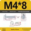 Galvanized Hex Bolt & Nut Set with Washer, Anti-slip, 4.8 Grade, Cross Flange Head, M4-M8 Sizes.