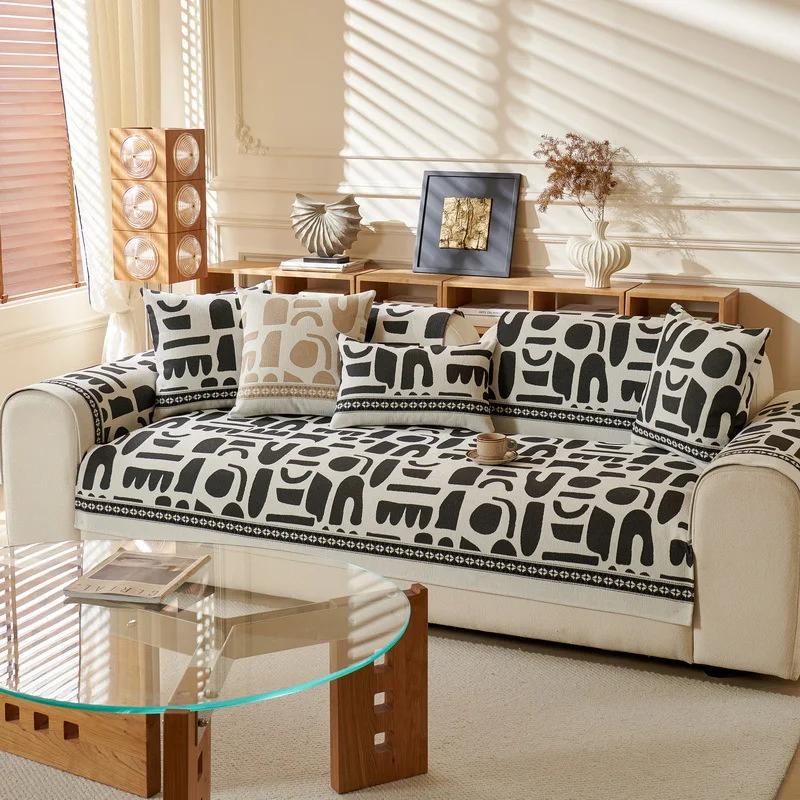 

L2025 uxury Soft Chenille Sectional L Shape Sofa Towel Four Season Universal Sofa Cover Anti-slip Couch Covers for Living Room 30x50cm pillowcase