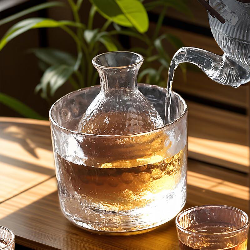 CLITON Japanisches Gehämmertes Glas Sake & Wein Servierset