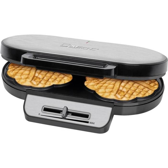 Clatronic WA 3745 Double gaufrier inox, noir