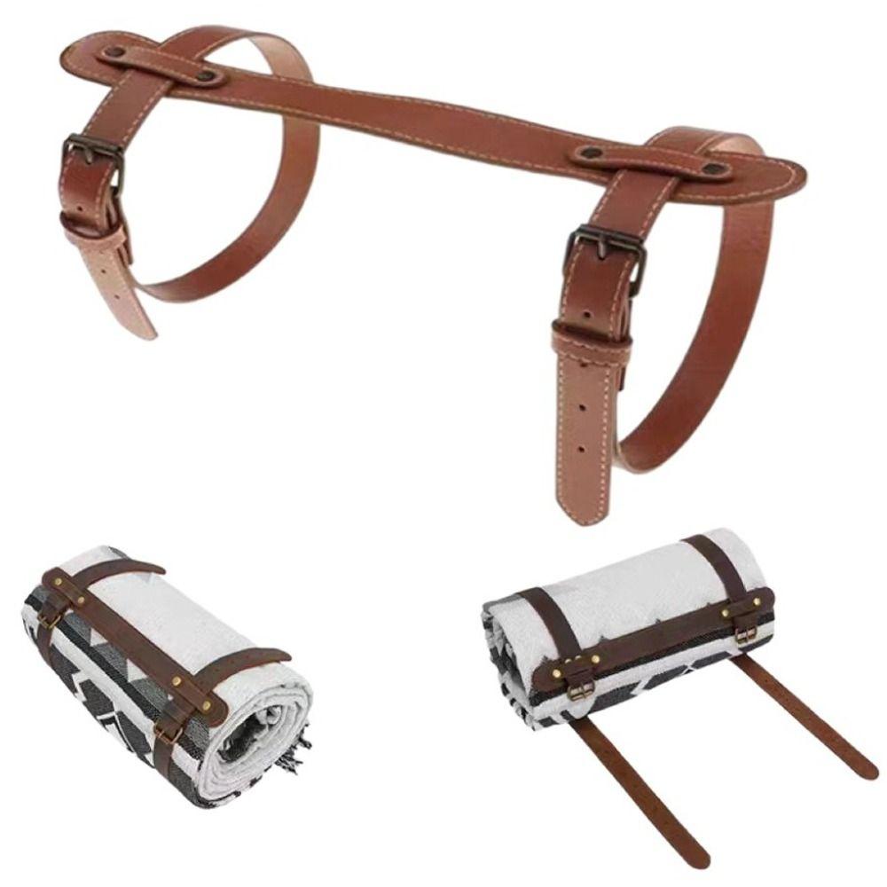 H-shaped Picnic Mat Binding Strap PU Blanket Straps Blanket Binding Belt  Sofa Blanket