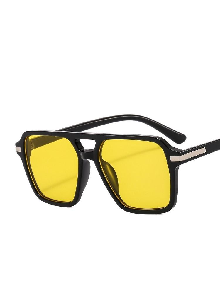 Vintage Square Sunglasses Women Retro Double Beam Sun Glasses Female Mirror Eyewear Fashion Designer Brand Rivet